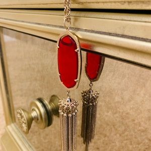 Rare Kendra Scott Rayne necklace- Red/Gold